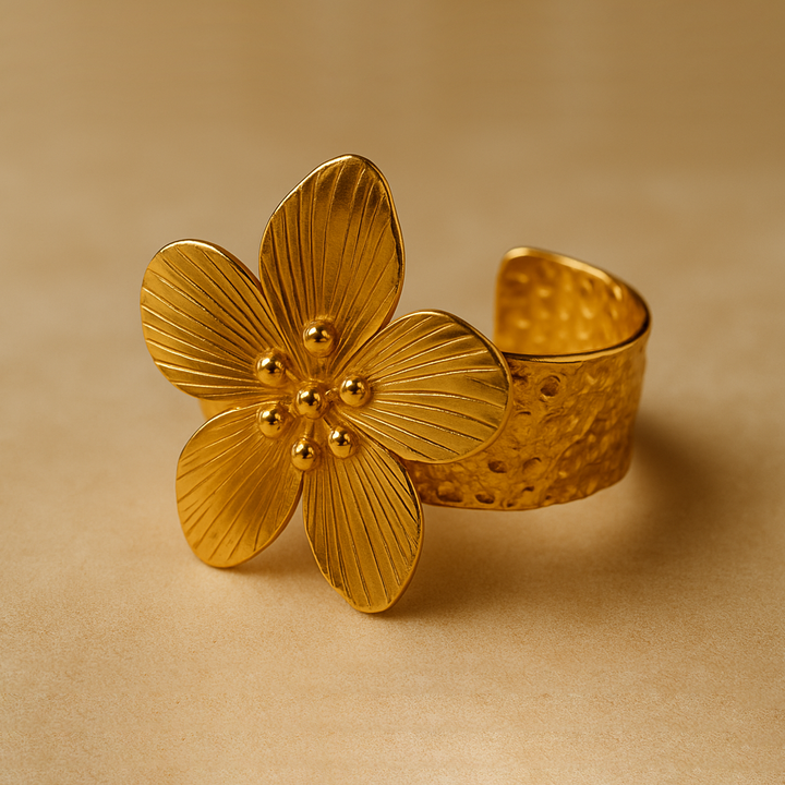 Majestic Floral Open Cuff Bracelet