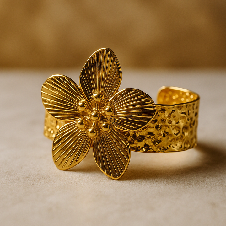 Majestic Floral Open Cuff Bracelet