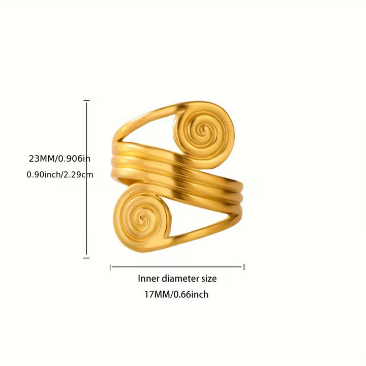 The Oracle Ring – Double Spiral Gold Wrap Ring