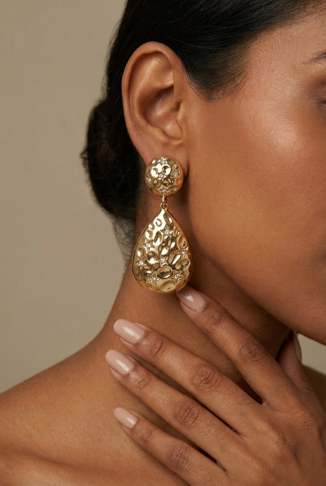 Starburst Dome Hoop Earrings