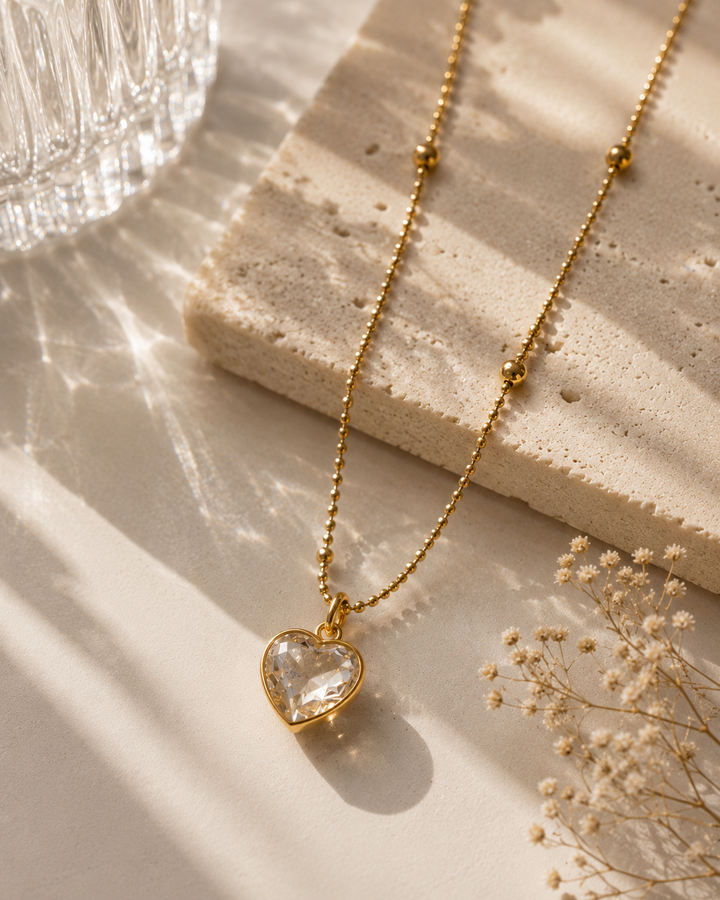 Crystal Heart Satellite Necklace