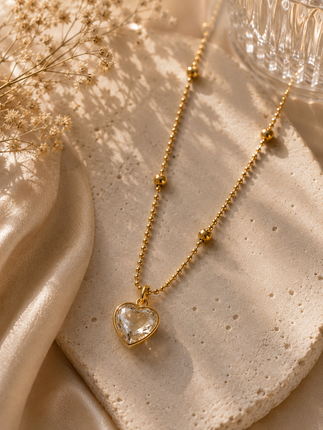 Crystal Heart Satellite Necklace