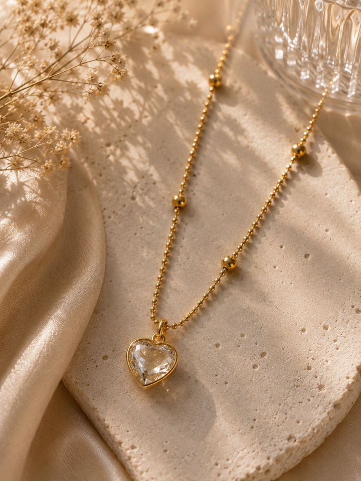 Crystal Heart Satellite Necklace