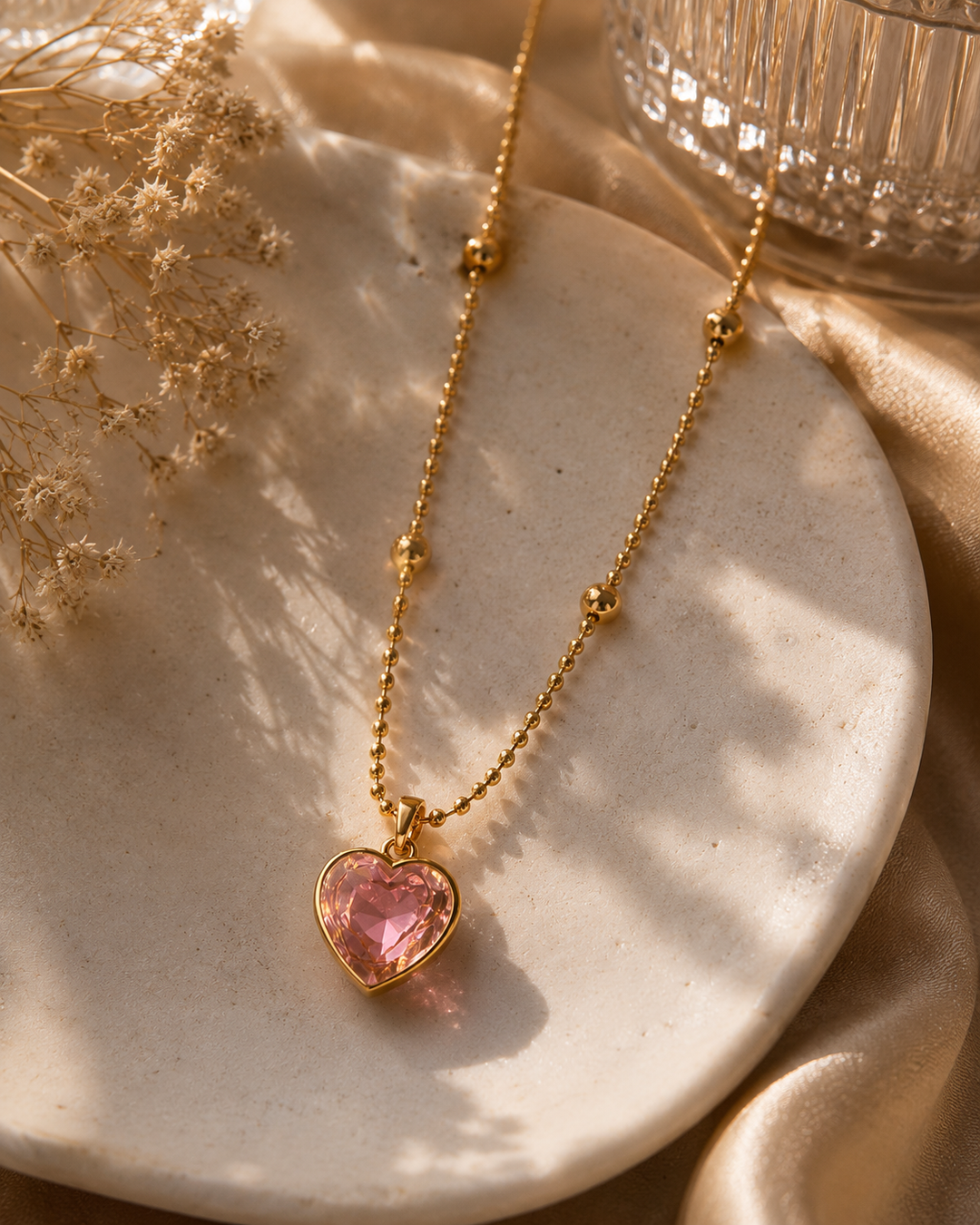 Crystal Heart Satellite Necklace