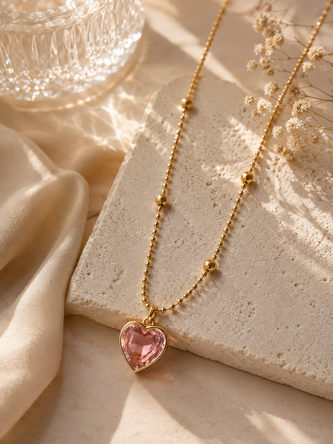 Crystal Heart Satellite Necklace