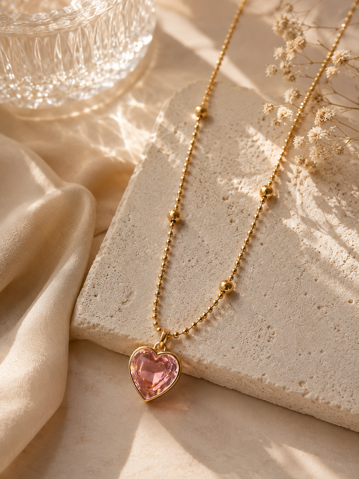 Crystal Heart Satellite Necklace