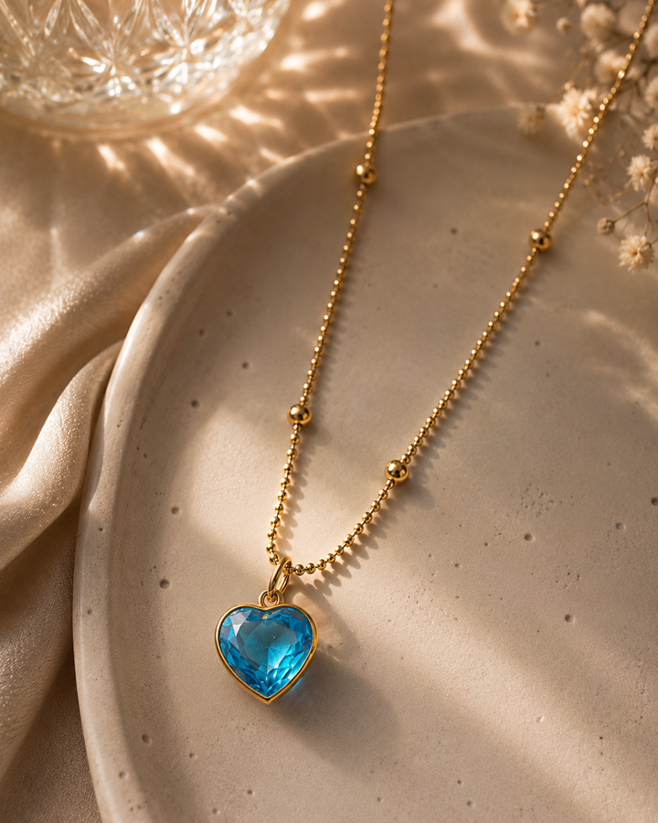 Crystal Heart Satellite Necklace