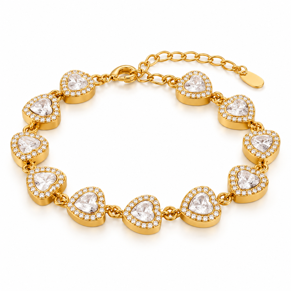 Halo Heart Crystal Bracelet