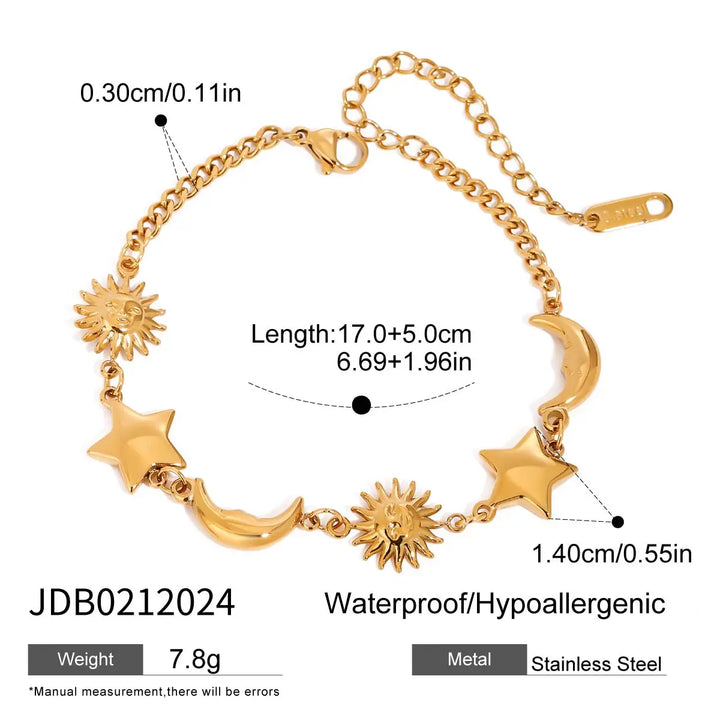 Céleste Sun Moon Star Bracelet