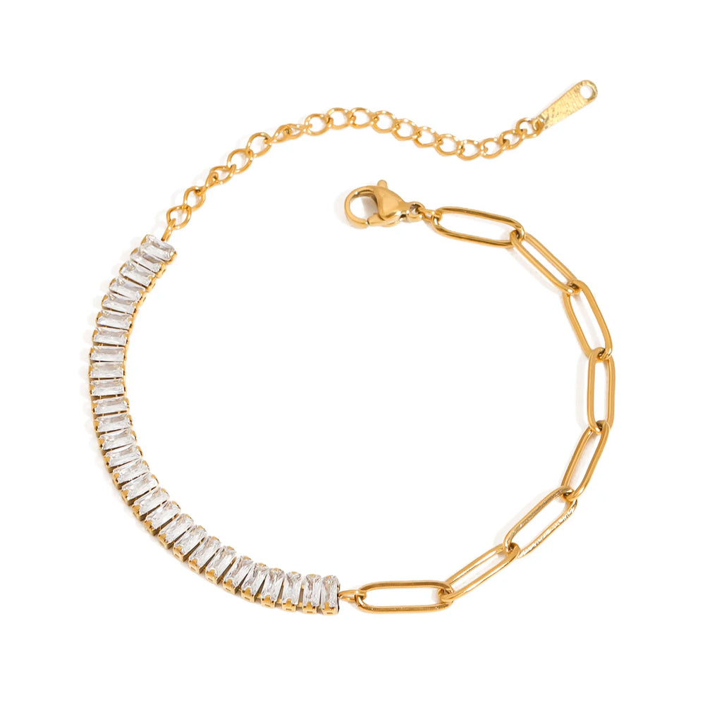Demi Baguette Paperclip Bracelet