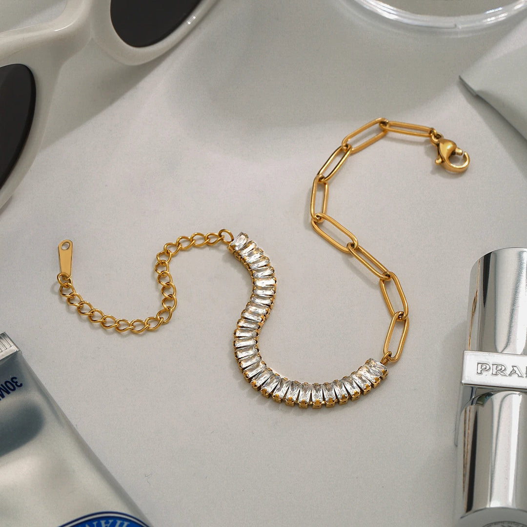 Demi Baguette Paperclip Bracelet