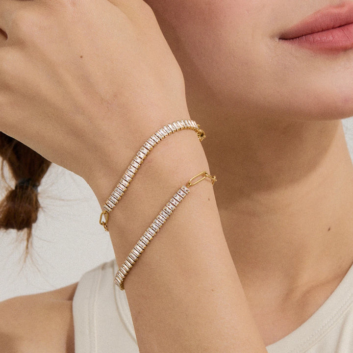 Demi Baguette Paperclip Bracelet