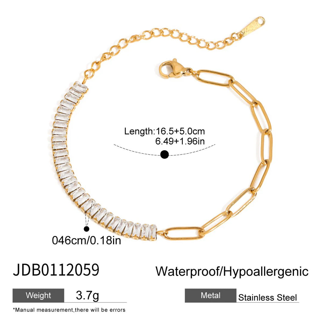 Demi Baguette Paperclip Bracelet