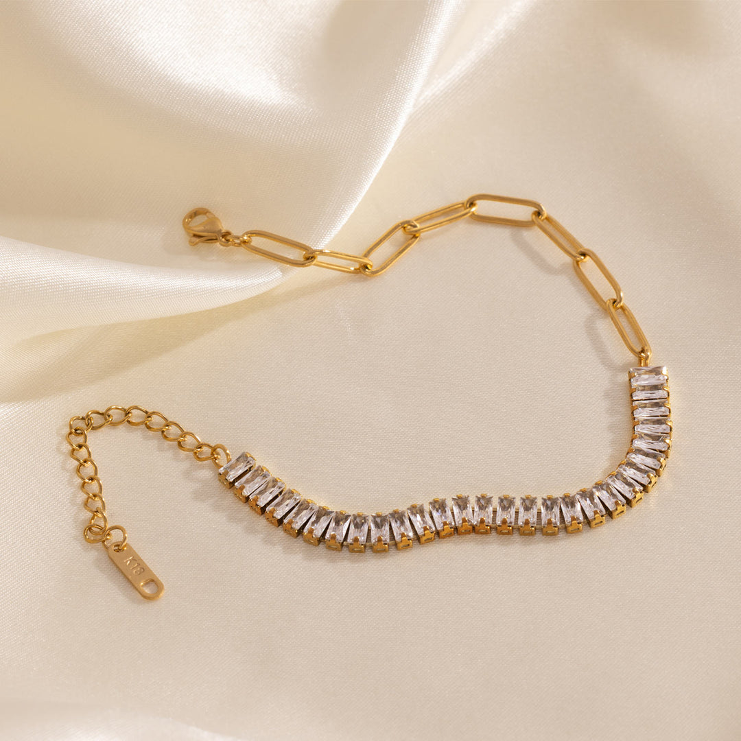 Demi Baguette Paperclip Bracelet