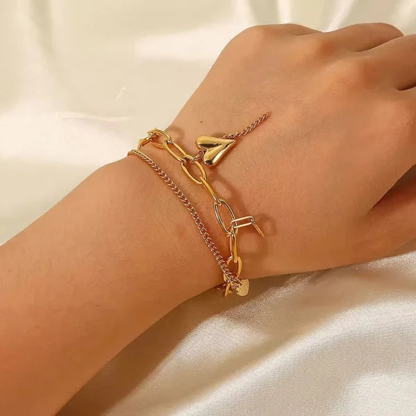 Sweetheart Layered Charm Bracelet