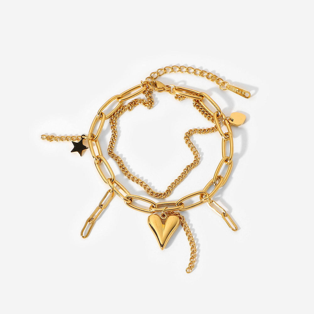 Sweetheart Layered Charm Bracelet
