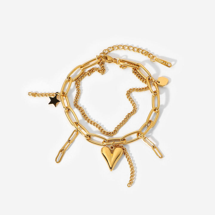 Sweetheart Layered Charm Bracelet