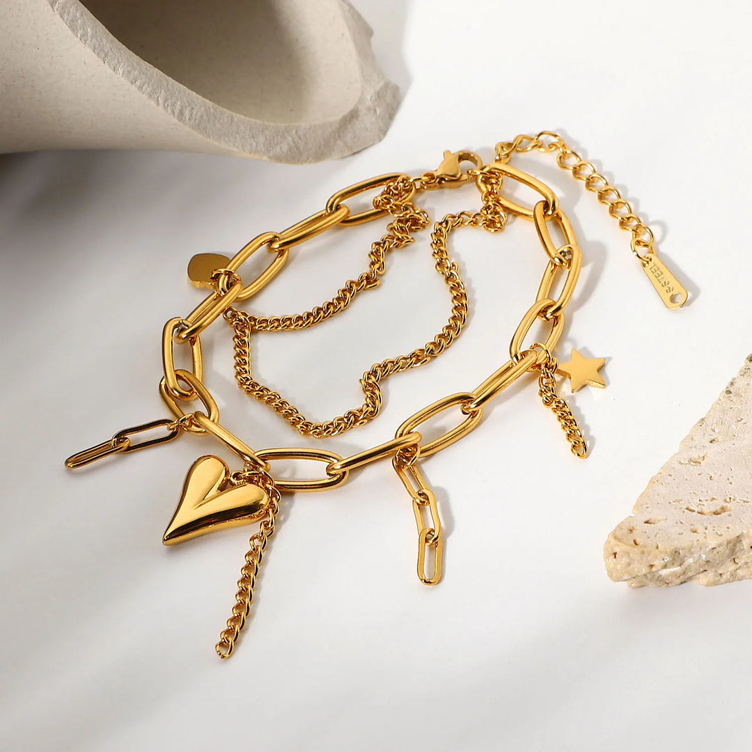 Sweetheart Layered Charm Bracelet