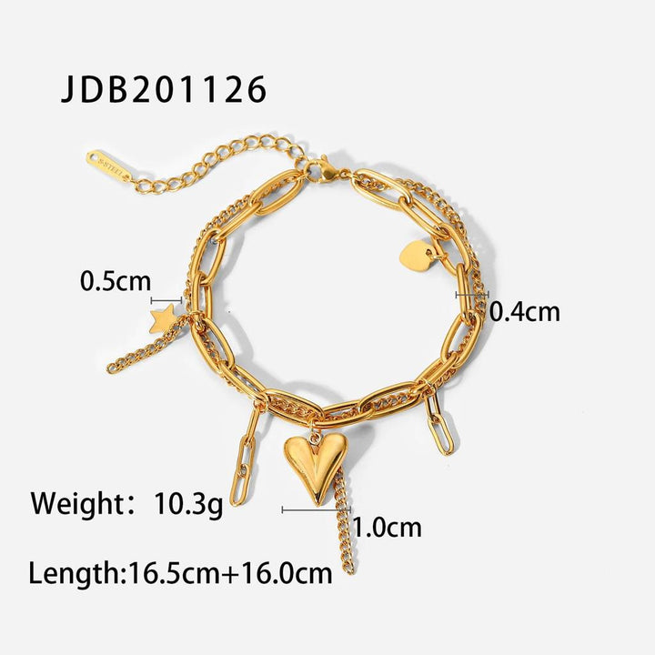 Sweetheart Layered Charm Bracelet