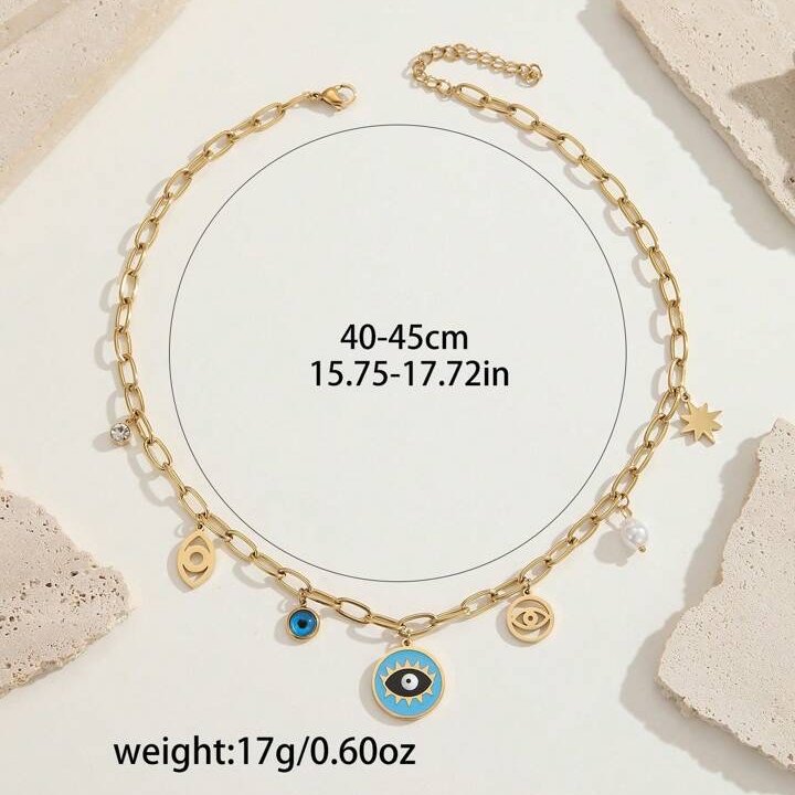 Enamel Evil Eye Necklace
