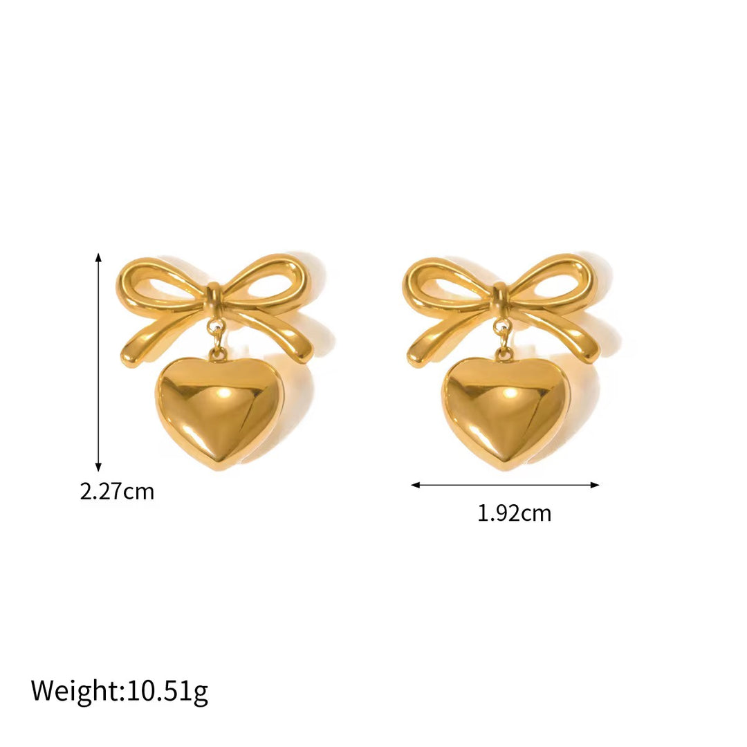 Grazia Heart & Bow Pendant Set