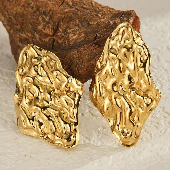 Gilded Terrain Art Earrings