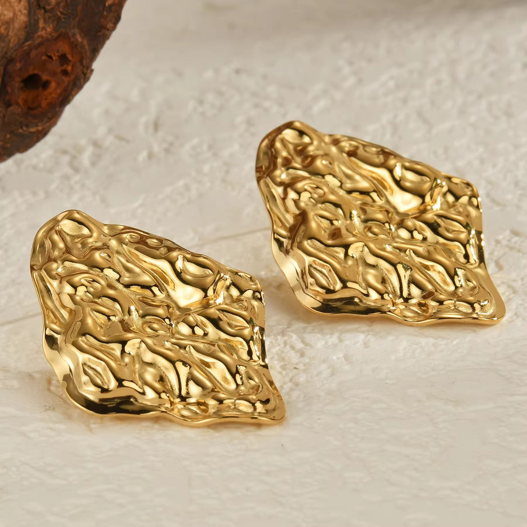 Gilded Terrain Art Earrings