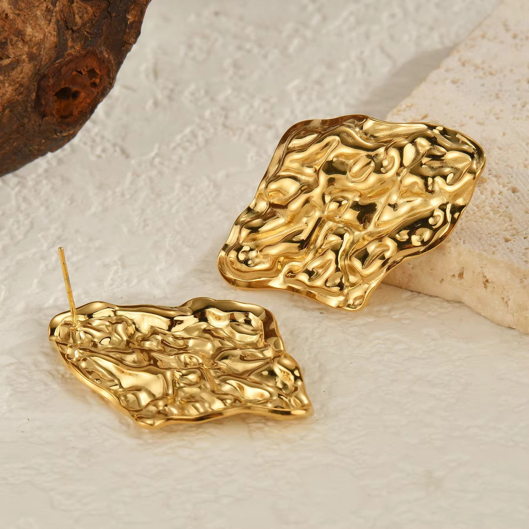 Gilded Terrain Art Earrings