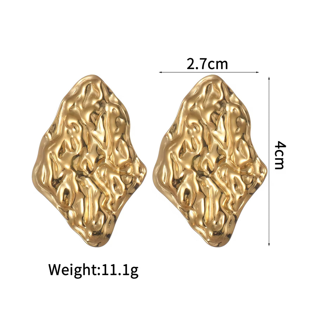 Gilded Terrain Art Earrings