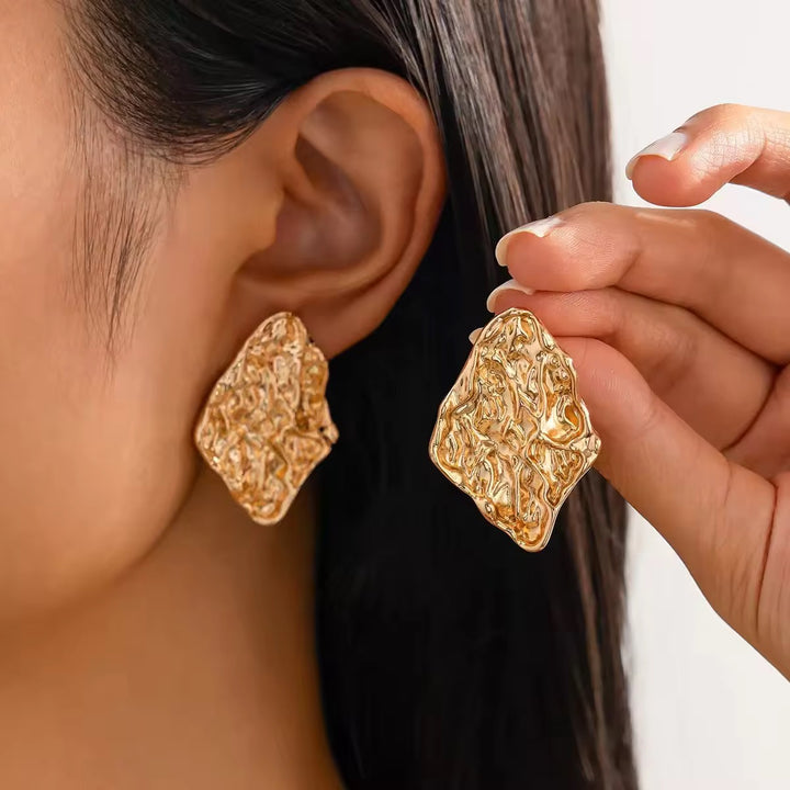 Gilded Terrain Art Earrings