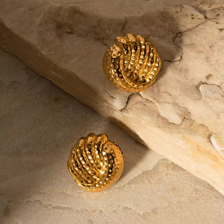Dome Ripple Twist Earrings