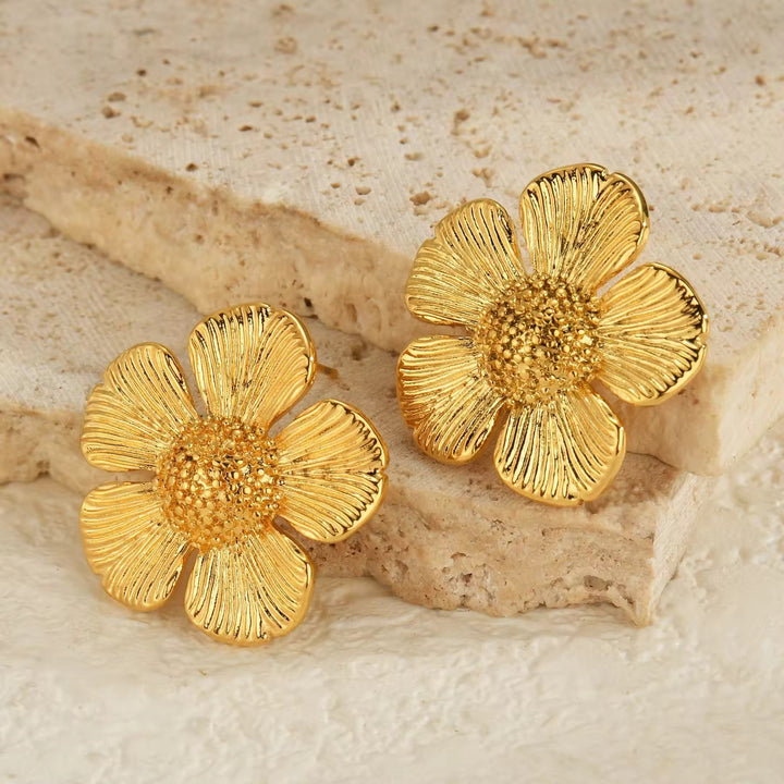 Classic Sunflower Stud Earrings