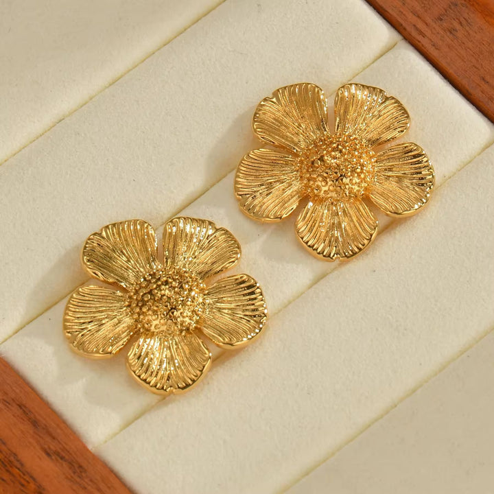 Classic Sunflower Stud Earrings