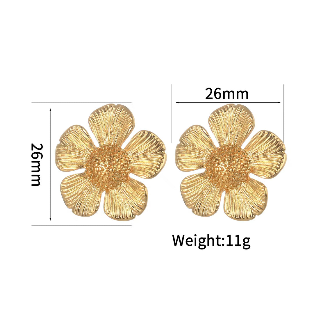 Classic Sunflower Stud Earrings