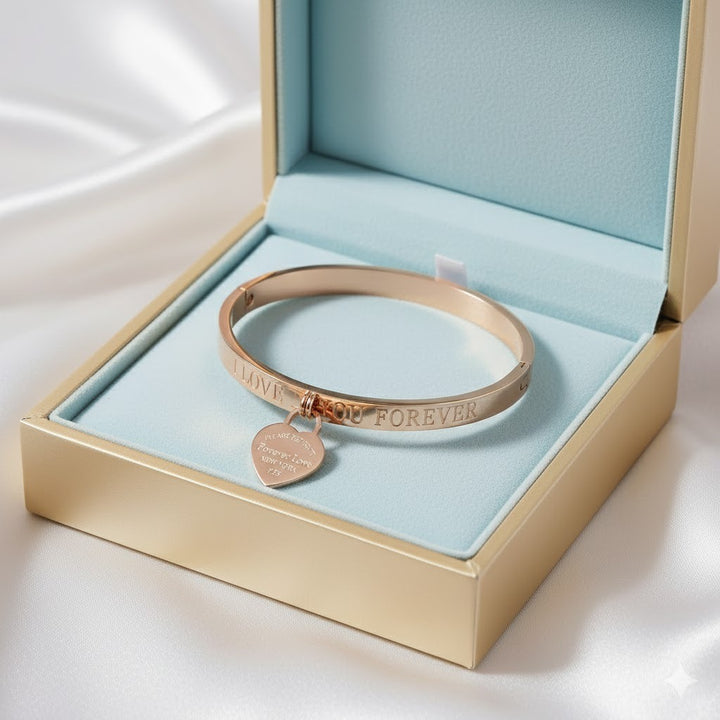 Forever Love Engraved Heart Bracelet