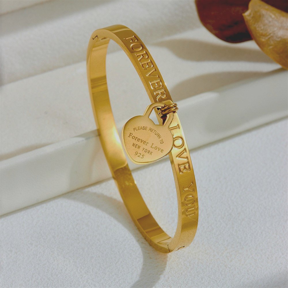 Forever Love Engraved Heart Bracelet
