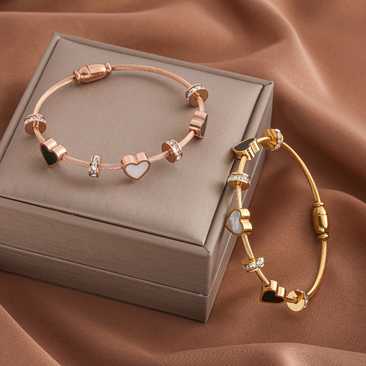 Retro Love Charm Heart Bracelet