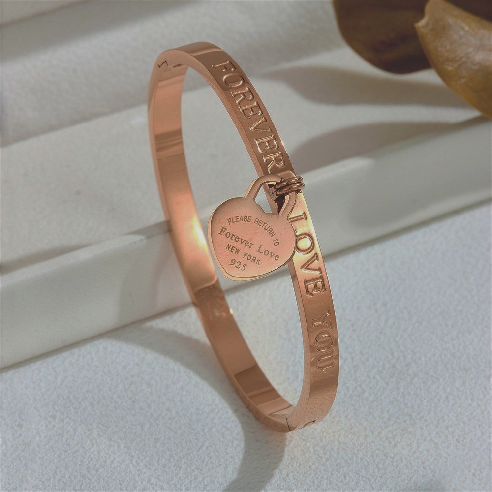 Forever Love Engraved Heart Bracelet