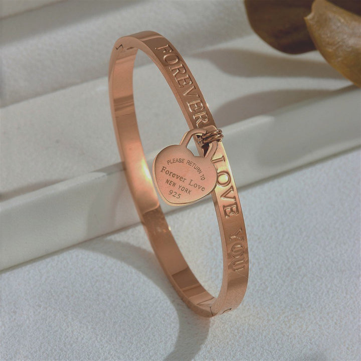 Forever Love Engraved Heart Bracelet