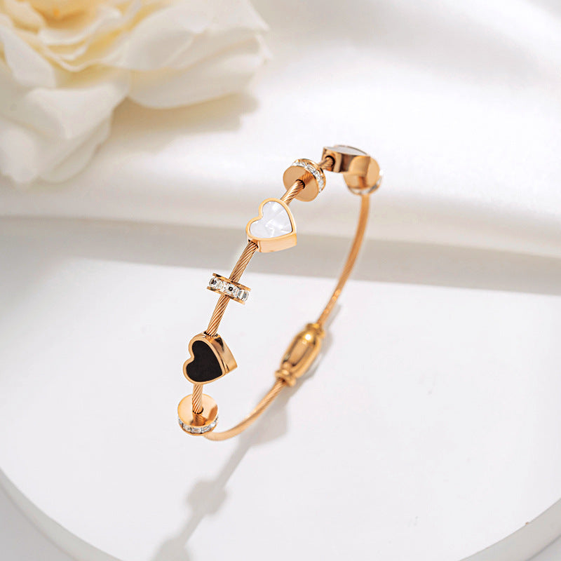 Retro Love Charm Heart Bracelet