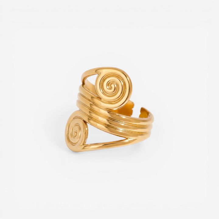 The Oracle Ring – Double Spiral Gold Wrap Ring