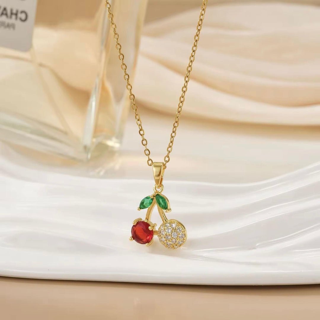 Bling Cherry Love Pendent with Chain