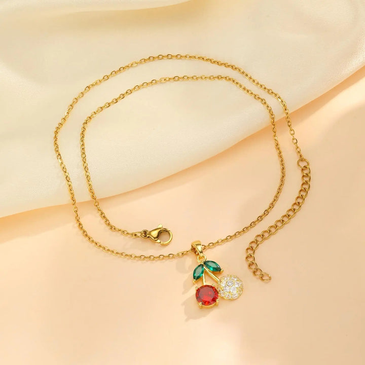 Bling Cherry Love Pendent with Chain