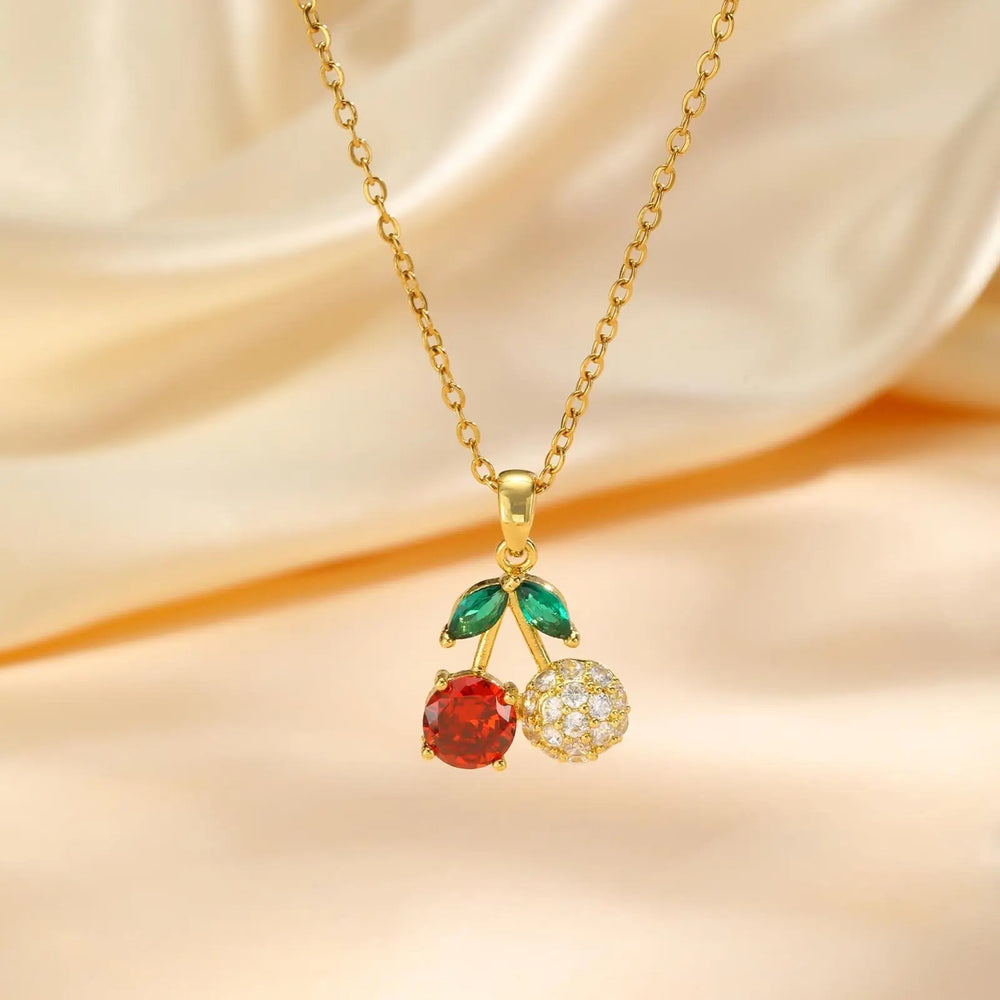 Bling Cherry Love Necklace