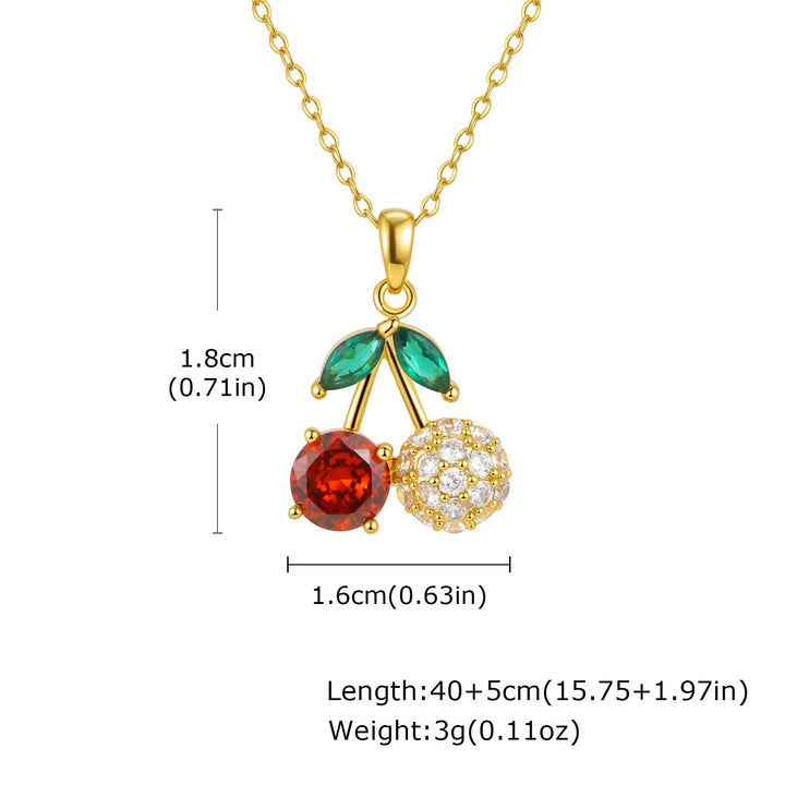 Bling Cherry Love Pendent with Chain