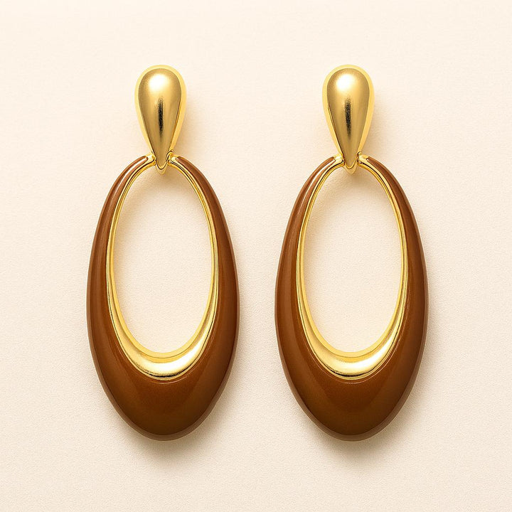 Caramel Aura Hoop Earrings