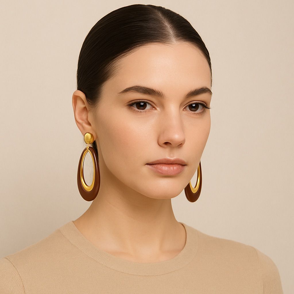 Caramel Aura Hoop Earrings