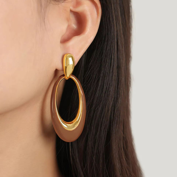 Caramel Aura Hoop Earrings