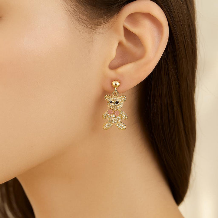 Dainty Blush Teddy Pendant Set