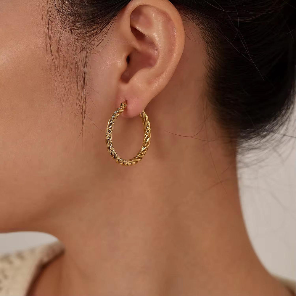 Classic Braided Twisted Earrings - Élan D'Or